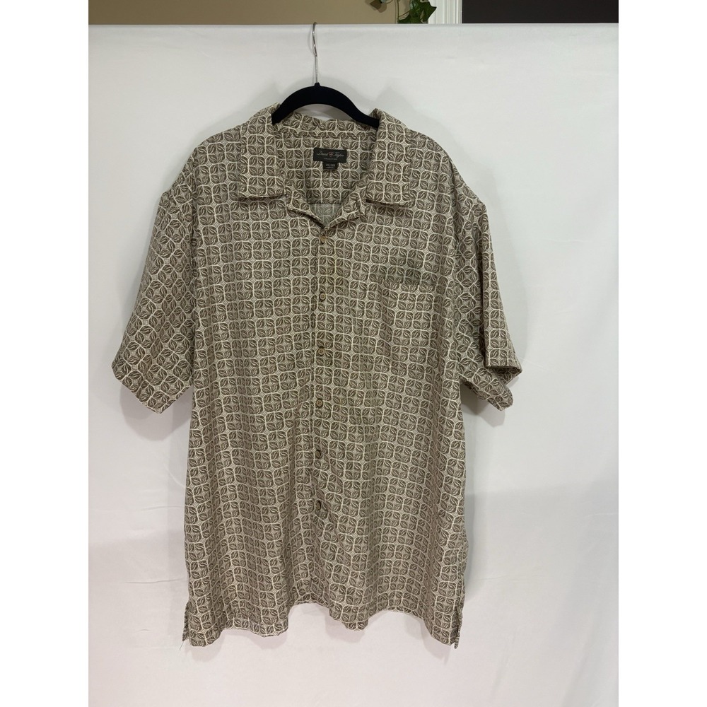 David Taylor Collection Button Up Shirt Mens 2XL Geometric Short Sleeve Casual